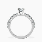 10kt White Gold Keziah Side Stone Princess Lab Diamond Ring side right image one