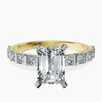 14ct Yellow Gold Keziah Side Stone Princess Lab Diamond Ring front image