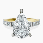 14kt Yellow Gold Keziah Side Stone Princess Lab Diamond Ring front image