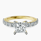 14kt Yellow Gold Keziah Side Stone Princess Lab Diamond Ring front image