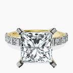 18kt Yellow Gold Keziah Side Stone Princess Lab Diamond Ring front image