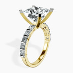 18kt Yellow Gold Keziah Side Stone Princess Lab Diamond Ring standing product image one