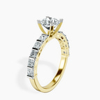 18kt Yellow Gold Keziah Side Stone Princess Lab Diamond Ring standing product image one
