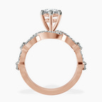 2.99 ct. oval Aristea Elite Miligrain ring in 18kt rose gold side right image one