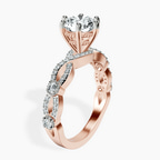 18kt Rose Gold Aristea Elite Milgrain Lab Diamond Ring standing product image one