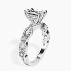 Platinum Aristea Elite Milgrain Lab Diamond Ring standing product image one