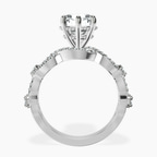 Platinum Aristea Elite Milgrain Lab Diamond Ring side right image one