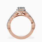18kt Rose Gold Imperiella Halo Celtic Knot Lab Diamond Ring side right image one