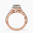 18kt Rose Gold Imperiella Halo Celtic Knot Lab Diamond Ring side right image one