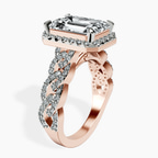 18kt Rose Gold Imperiella Halo Celtic Knot Lab Diamond Ring standing product image one