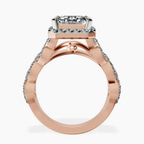 18kt Rose Gold Imperiella Halo Celtic Knot Lab Diamond Ring side right image one