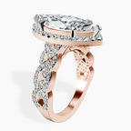 18kt Rose Gold Imperiella Halo Celtic Knot Lab Diamond Ring standing product image one