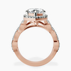18kt Rose Gold Imperiella Halo Celtic Knot Lab Diamond Ring side right image one
