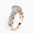 14kt Rose Gold Imperiella Halo Celtic Knot Lab Diamond Ring standing product image one
