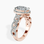 2.99 ct. oval Imperiella halo ring in 18kt rose gold standing product image one