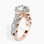2.82 ct. round Imperiella halo ring in 18kt rose gold standing product image one