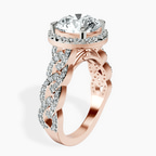 18kt Rose Gold Imperiella Halo Celtic Knot Lab Diamond Ring standing product image one