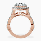 18kt Rose Gold Imperiella Halo Celtic Knot Lab Diamond Ring side right image one