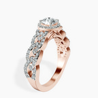 10kt Rose Gold Imperiella Halo Celtic Knot Lab Diamond Ring standing product image one