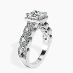 Platinum Imperiella Halo Celtic Knot Lab Diamond Ring standing product image one