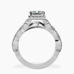 Platinum Imperiella Halo Celtic Knot Lab Diamond Ring side right image one
