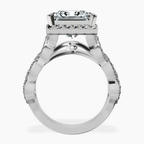 Platinum Imperiella Halo Celtic Knot Lab Diamond Ring side right image one