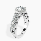 Platinum Imperiella Halo Celtic Knot Lab Diamond Ring standing product image one