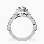 Platinum Imperiella Halo Celtic Knot Lab Diamond Ring side right image one