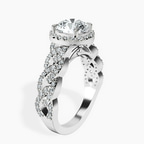 18ct White Gold Imperiella Halo Celtic Knot Lab Diamond Ring standing product image one