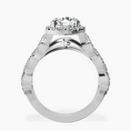 18ct White Gold Imperiella Halo Celtic Knot Lab Diamond Ring side right image one