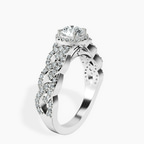 Platinum Imperiella Halo Celtic Knot Lab Diamond Ring standing product image one