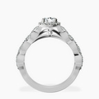Platinum Imperiella Halo Celtic Knot Lab Diamond Ring side right image one