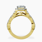 9ct Yellow Gold Imperiella Halo Celtic Knot Lab Diamond Ring side right image one