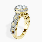 10kt Yellow Gold Imperiella Halo Celtic Knot Lab Diamond Ring standing product image one