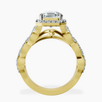 10kt Yellow Gold Imperiella Halo Celtic Knot Lab Diamond Ring side right image one