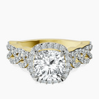 18ct Yellow Gold Imperiella Halo Celtic Knot Lab Diamond Ring front image