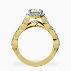 18ct Yellow Gold Imperiella Halo Celtic Knot Lab Diamond Ring side right image one