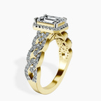 9ct Yellow Gold Imperiella Halo Celtic Knot Lab Diamond Ring standing product image one
