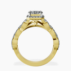 9ct Yellow Gold Imperiella Halo Celtic Knot Lab Diamond Ring side right image one