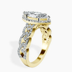 9ct Yellow Gold Imperiella Halo Celtic Knot Lab Diamond Ring standing product image one