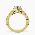 9ct Yellow Gold Imperiella Halo Celtic Knot Lab Diamond Ring side right image one