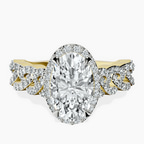 9ct Yellow Gold Imperiella Halo Celtic Knot Lab Diamond Ring front image