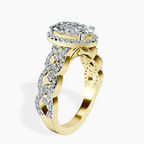 9ct Yellow Gold Imperiella Halo Celtic Knot Lab Diamond Ring standing product image one