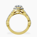 2.06 ct. oval Imperiella halo ring in 14kt yellow gold side right image one