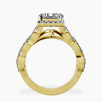 9ct Yellow Gold Imperiella Halo Celtic Knot Lab Diamond Ring side right image one