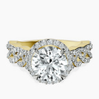 9ct Yellow Gold Imperiella Halo Celtic Knot Lab Diamond Ring front image