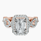9ct Rose Gold Prestigia Criss Cross Halo Lab Diamond Ring front image