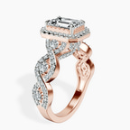 9ct Rose Gold Prestigia Criss Cross Halo Lab Diamond Ring standing product image one