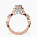 9ct Rose Gold Prestigia Criss Cross Halo Lab Diamond Ring side right image one