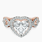 9ct Rose Gold Prestigia Criss Cross Halo Lab Diamond Ring front image